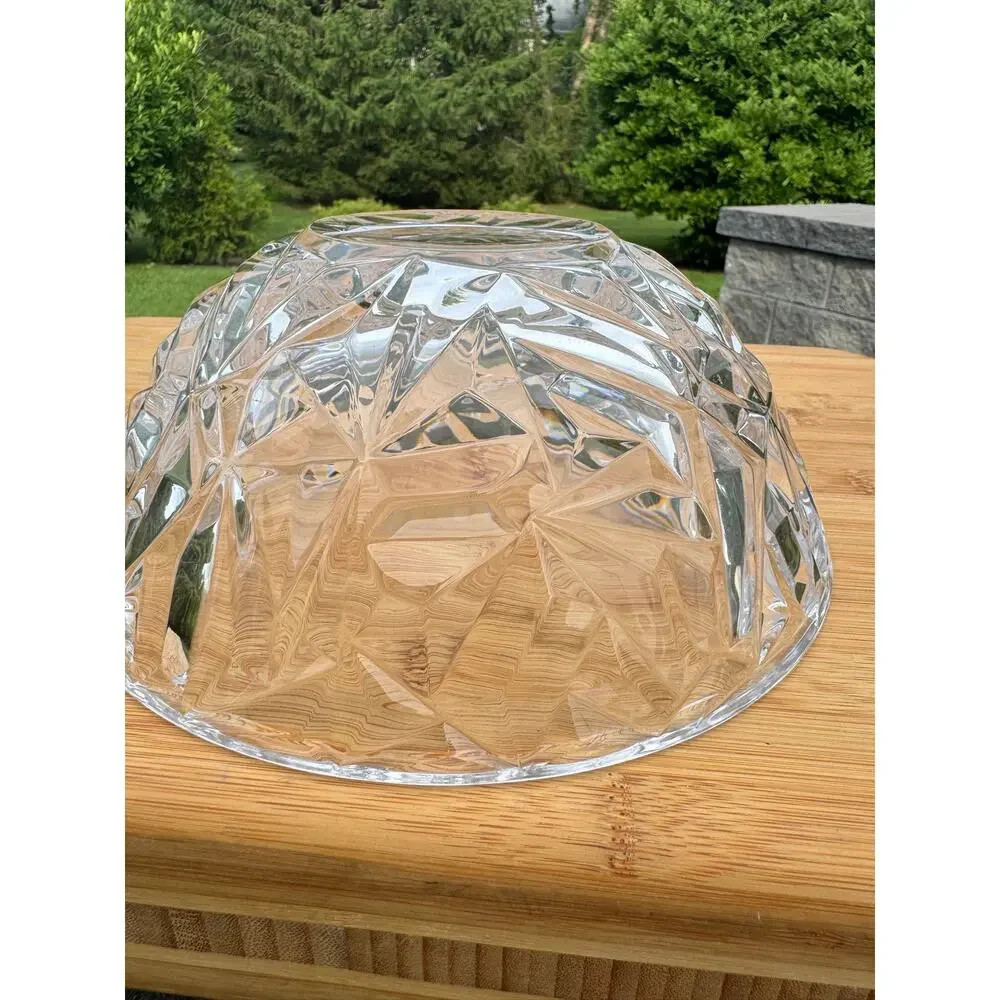 Tiffany & Co Crystal Bowl Faceted Rock Cut 9